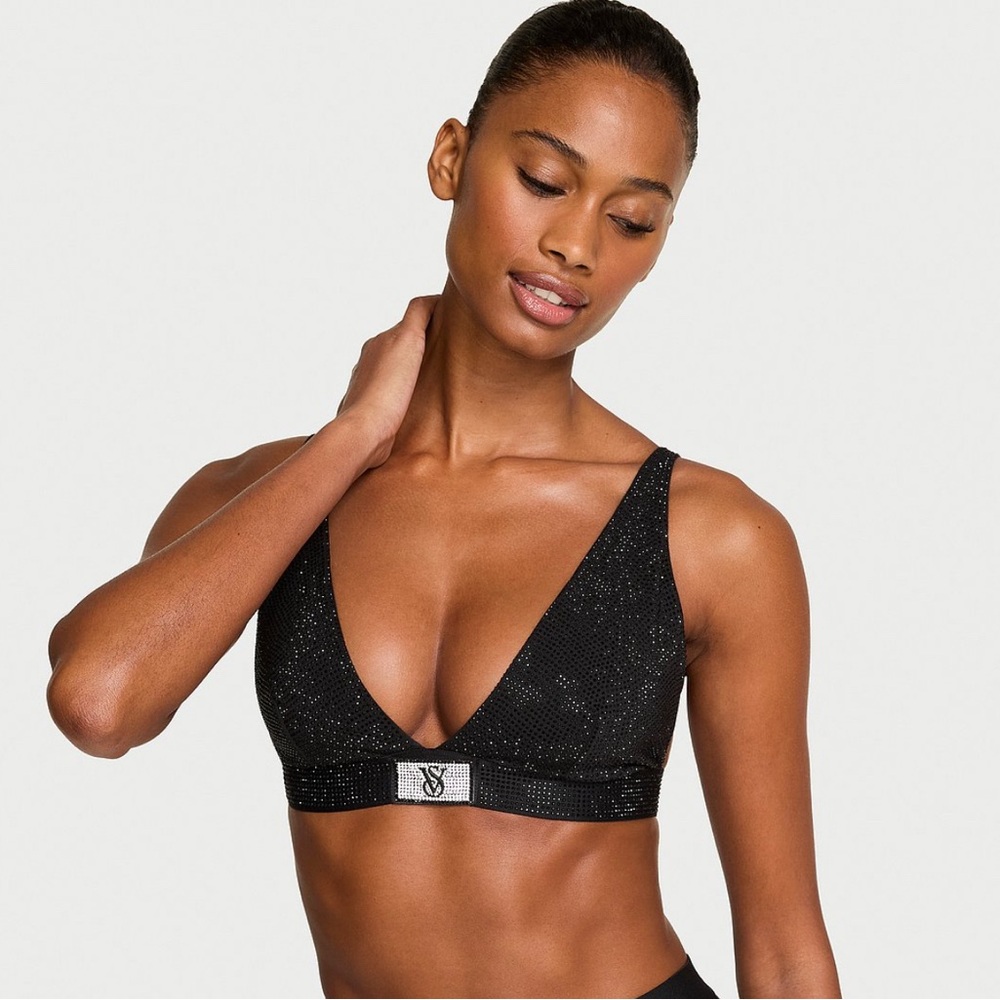 Victoria's Secret Black Glitter Bra